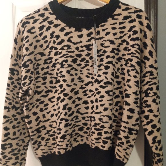 Tehari Leopard Print Sweater Super Soft NWT - Picture 1 of 4